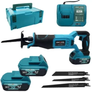 Акумулаторен саблен трион KraftRoyal 36v с 2 батерии 8ah., зарядно и куфар