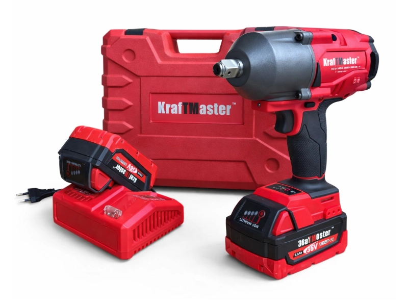 Акумулаторен ударен гайковерт KrafTMaster 36V 8Ah – професионален, мощен, безчетков