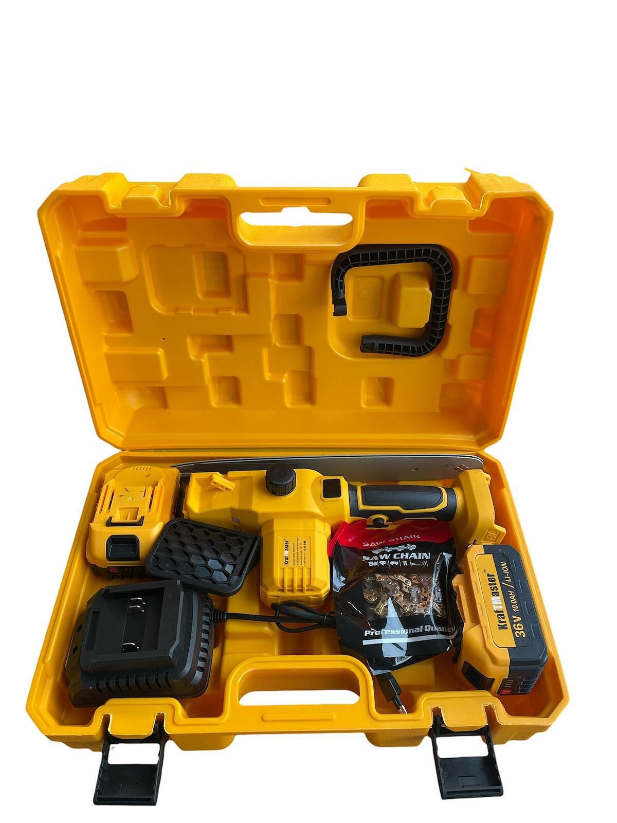 Акумулаторна резачка KrafTMaster с омасляване на веригата, 30 см шина, 36V/10Ah - Image 6