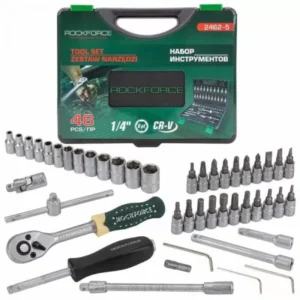 Комплект гедоре Rockforce 1/4″, 46 части