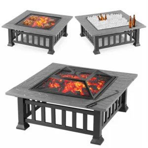 Мултифункционална маса 3в1 Fire Pit, Барбекю, Камина, Ледарка