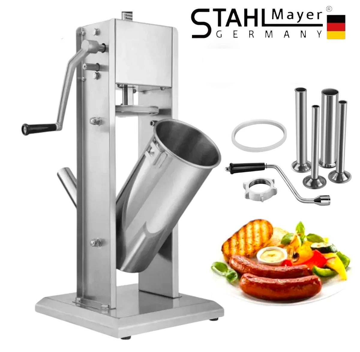Професионална Пълначка за Месо, STAHLMAYER – 5 литра, неръждаема стомана - Image 2
